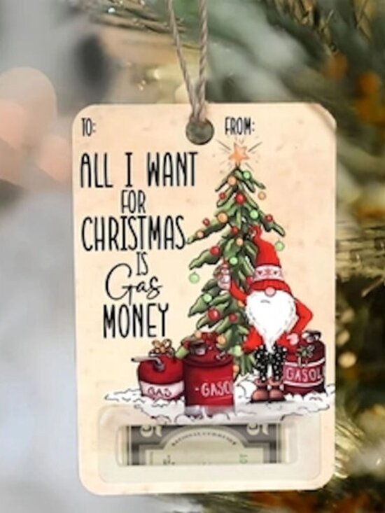 Christmas Wooden Money Holder Ornament Other - Christmas Wooden Money Holder Ornament NIP